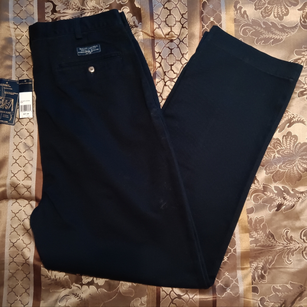 DARK BLUE POLO CHINO PANTS BY RALPH LAUREN, TALL 36 × 38